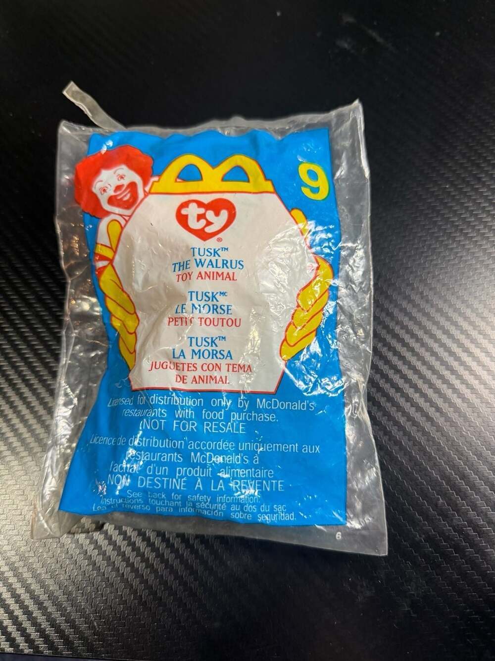 Ty 2000 McDonald's Teenie Beanie Baby Tusk the Walrus #9 New in Package